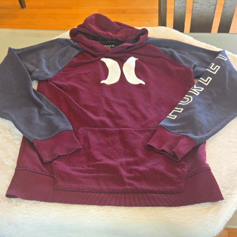 Hurley Red and Gray Men's Hoodie Sweater